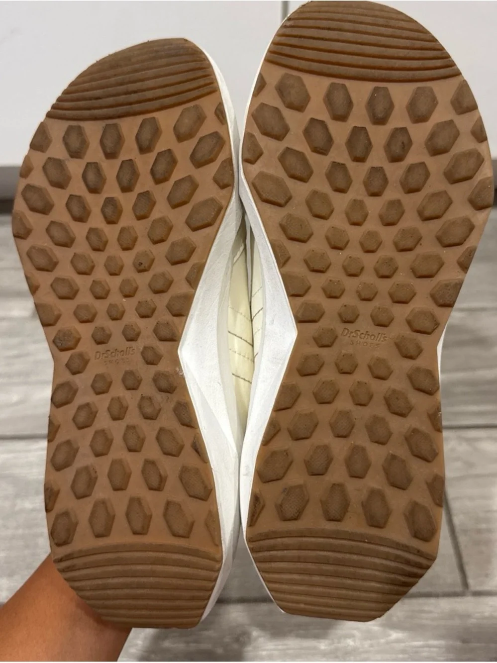 Dr. Scholl's Women's White Sneakers with Tan Accents